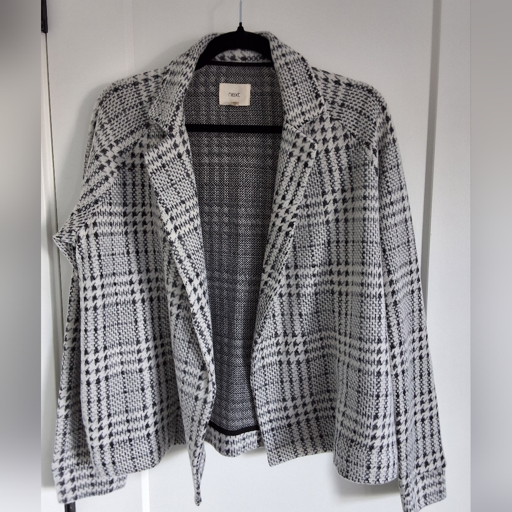 Next Direct Shades Of Grey Blazer knitted long Sleeve